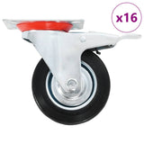 vidaXL Zwenkwielen met dubbele remmen 4 st 100 mm