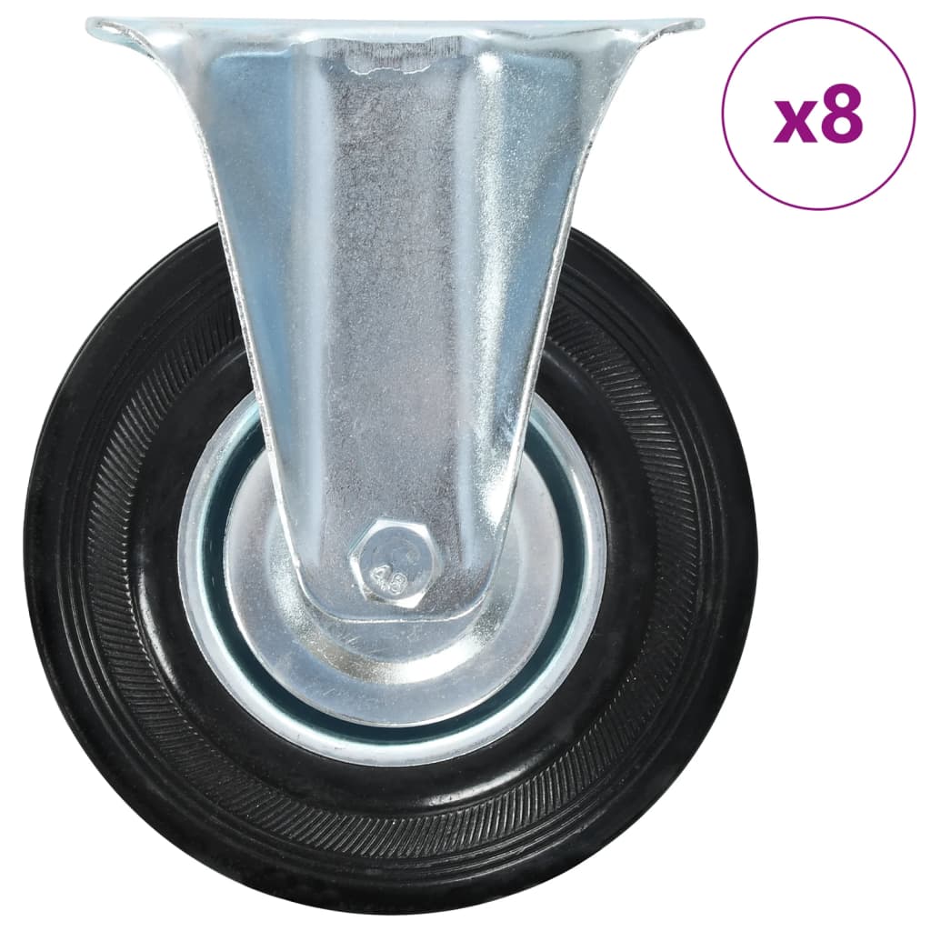 vidaXL Fixed Castor Wheels 4 pcs 125 mm