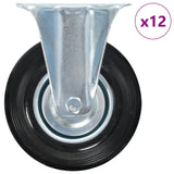 vidaXL Fixed Castor Wheels 4 pcs 125 mm