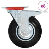 vidaXL Swivel Castor Wheels with Double Brakes 4 pcs 125 mm