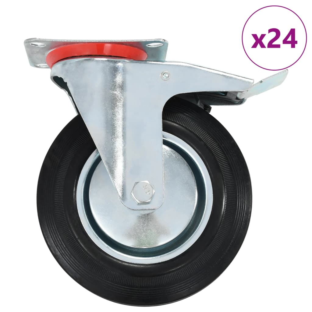 vidaXL Zwenkwielen met dubbele remmen 4 st 200 mm
