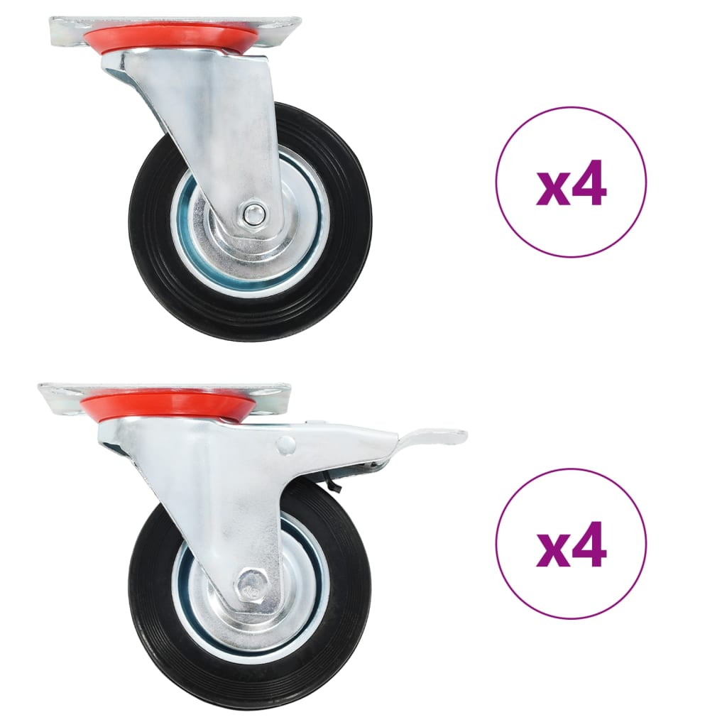 vidaXL Swivel Casters 4 pcs 100 mm