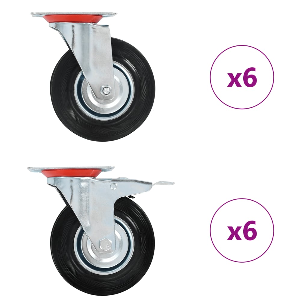 vidaXL Swivel Casters 4 pcs 125 mm