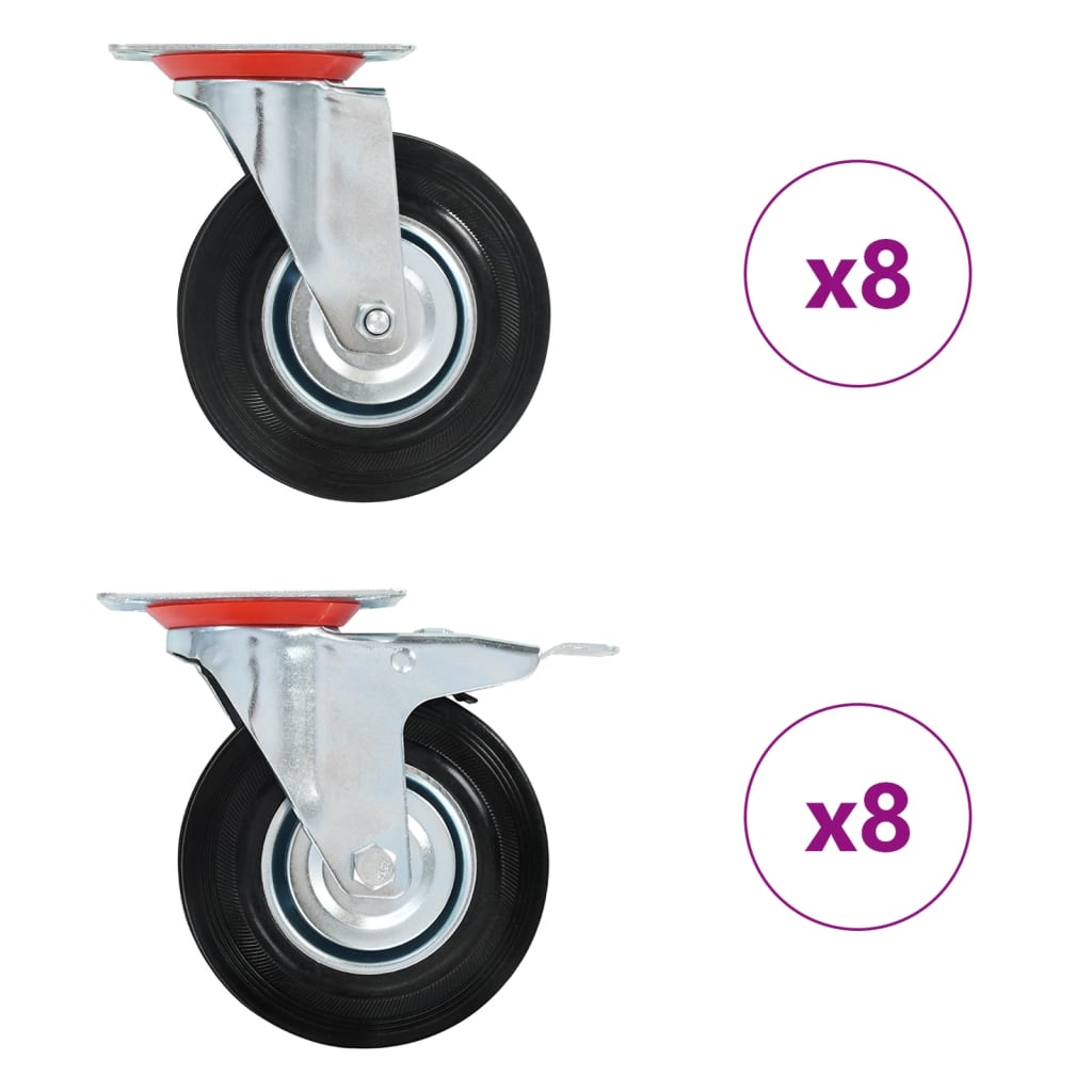 vidaXL Swivel Casters 4 pcs 125 mm