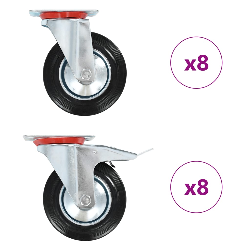 vidaXL Swivel Casters 4 pcs 160 mm