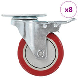 vidaXL Zwenkwielen met dubbele remmen 4 st 100 mm