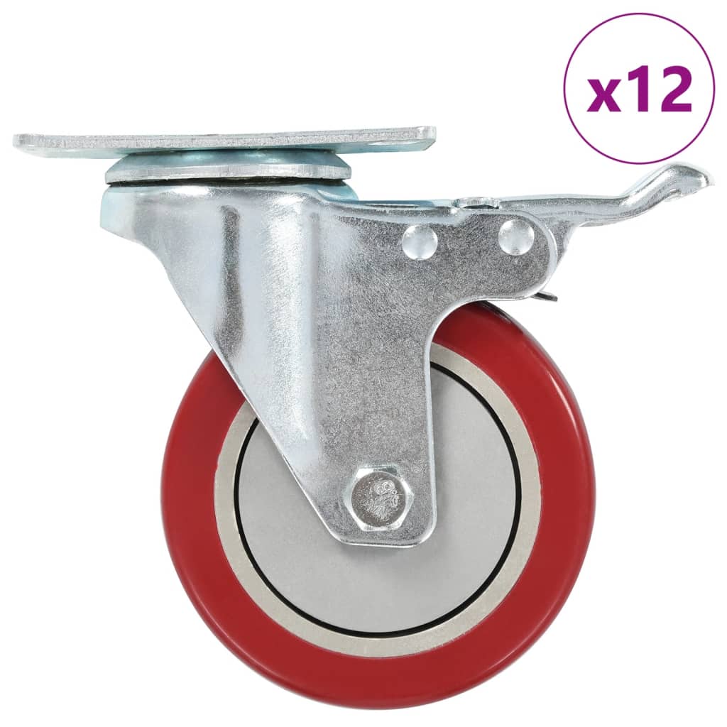 vidaXL Zwenkwielen met dubbele remmen 4 st 100 mm