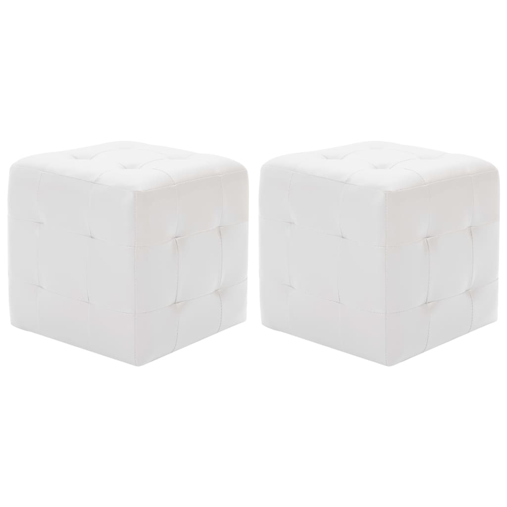 vidaXL Pouffe 2 pcs 30x30x30 cm artificial leather grey