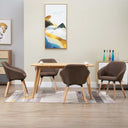 vidaXL Eetkamerstoelen 4 st stof donkergrijs