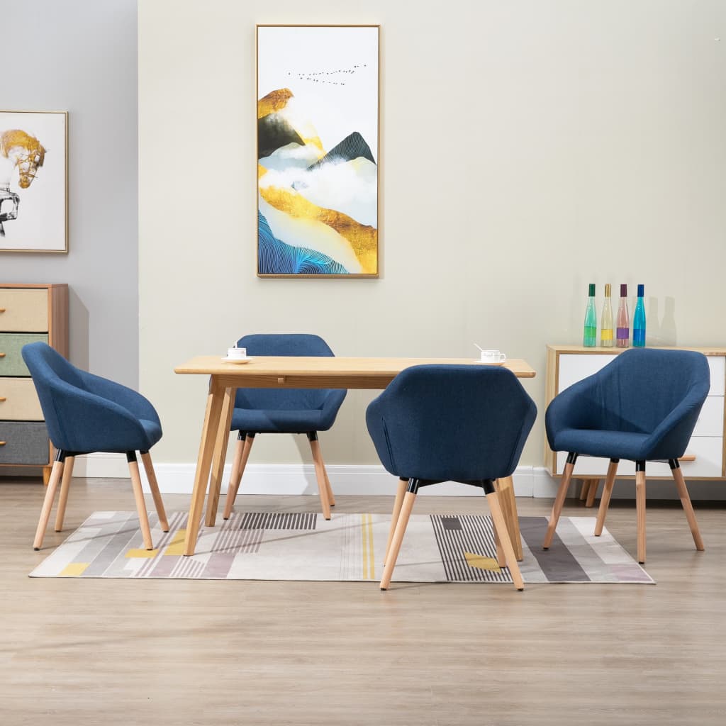 vidaXL Eetkamerstoelen 4 st stof donkergrijs