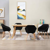 vidaXL Eetkamerstoelen 4 st stof donkergrijs