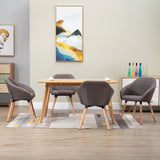 vidaXL Eetkamerstoelen 4 st stof donkergrijs