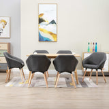 vidaXL Eetkamerstoelen 4 st stof donkergrijs