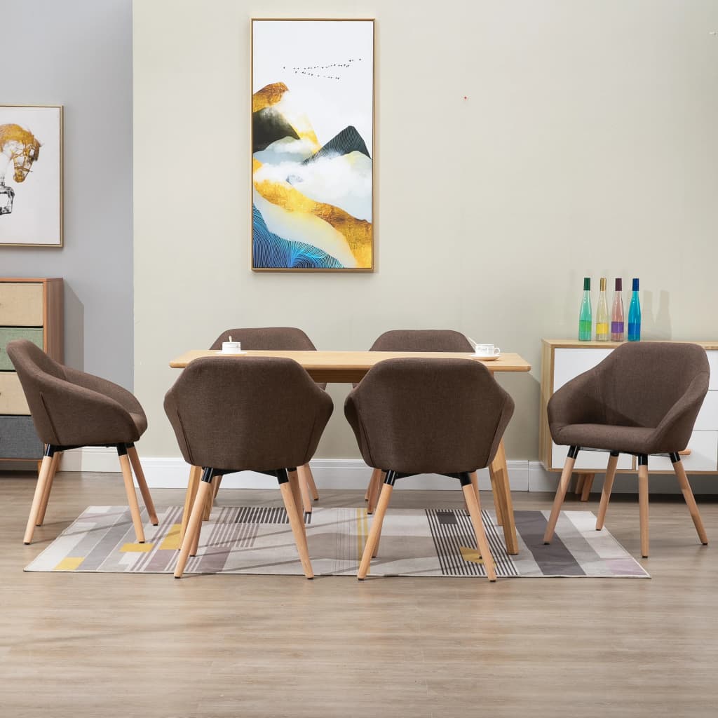 vidaXL Eetkamerstoelen 4 st stof donkergrijs