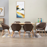 vidaXL Eetkamerstoelen 4 st stof donkergrijs