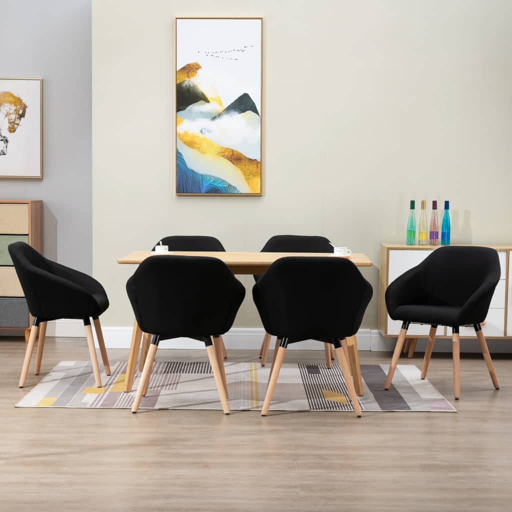 vidaXL Eetkamerstoelen 4 st stof donkergrijs