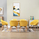 vidaXL Eetkamerstoelen 4 st stof donkergrijs