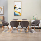 vidaXL Eetkamerstoelen 4 st stof donkergrijs