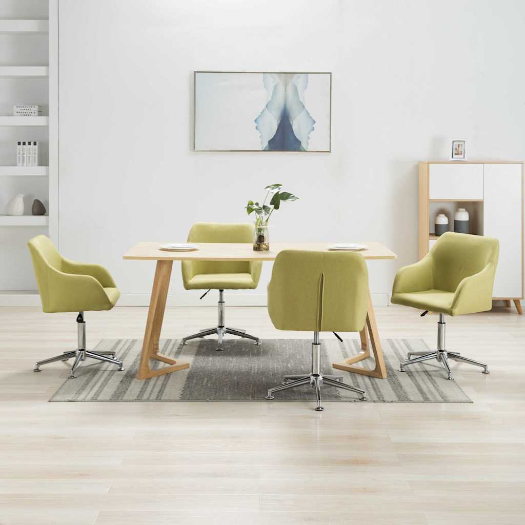 vidaXL Eetkamerstoelen 4 st draaibaar stof lichtgrijs