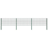 vidaXL Fence Panel with Posts Iron 176.5x80 cm Green