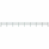 vidaXL Fence Panel with Posts Iron 176.5x80 cm Green