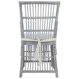 vidaXL Eetkamerstoelen 2 st met kussens natuurlijk rattan grijs