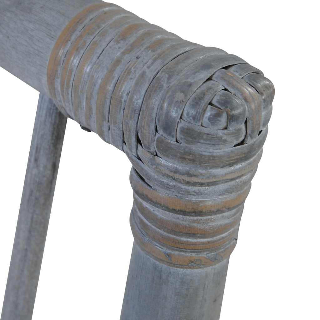 vidaXL Eetkamerstoelen 2 st met kussens natuurlijk rattan grijs