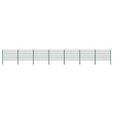 vidaXL Fence Panel with Posts Iron 176.5x80 cm Green