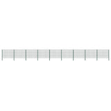 vidaXL Fence Panel with Posts Iron 176.5x80 cm Green