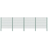 vidaXL Fence Panel with Posts Iron 176.5x80 cm Green