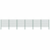 vidaXL Fence Panel with Posts Iron 176.5x80 cm Green