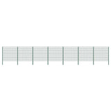 vidaXL Fence Panel with Posts Iron 176.5x80 cm Green