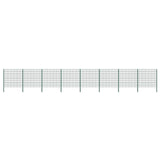 vidaXL Fence Panel with Posts Iron 176.5x80 cm Green