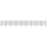 vidaXL Fence Panel with Posts Iron 176.5x80 cm Green