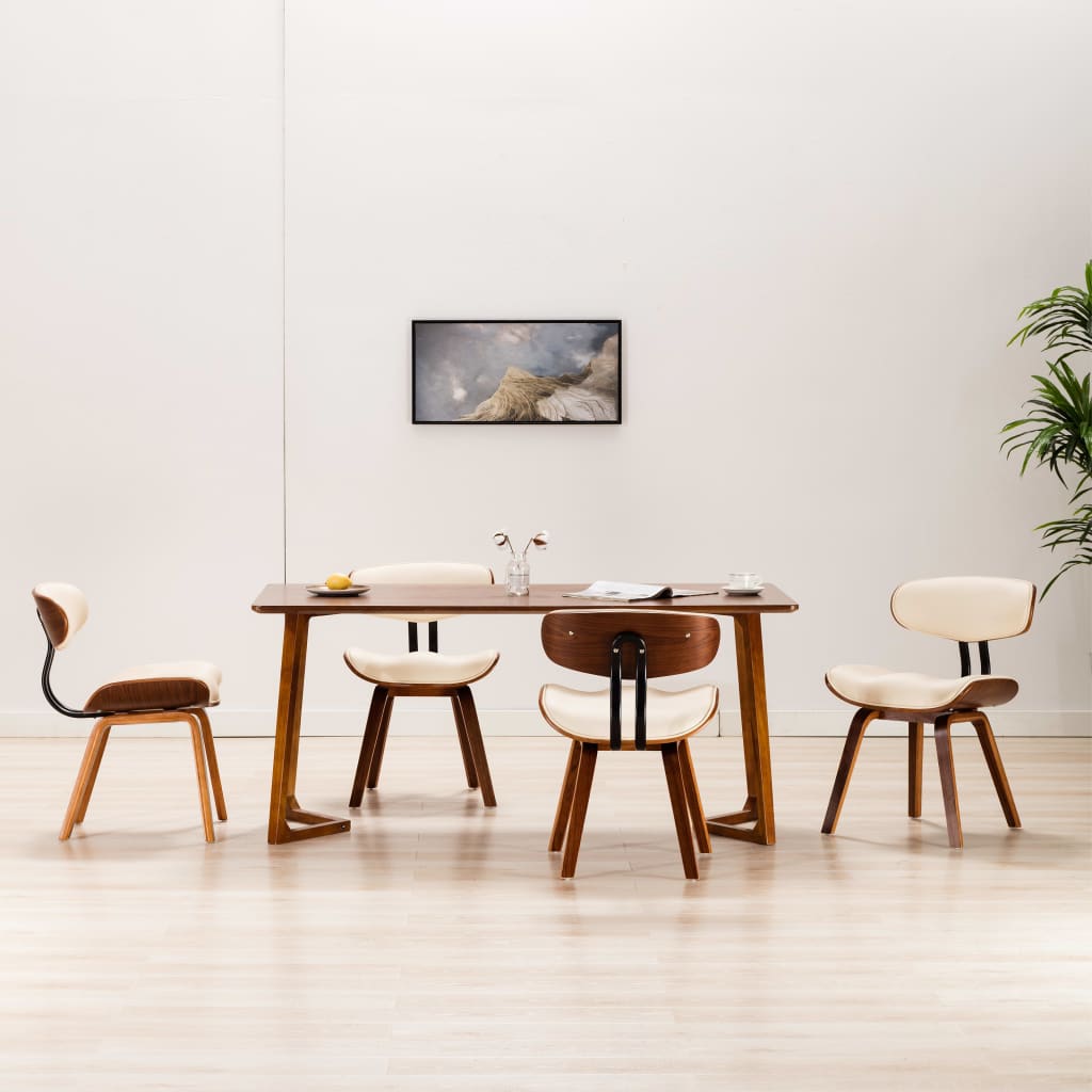 vidaXL Eetkamerstoelen 2 st gebogen hout et kunstleer