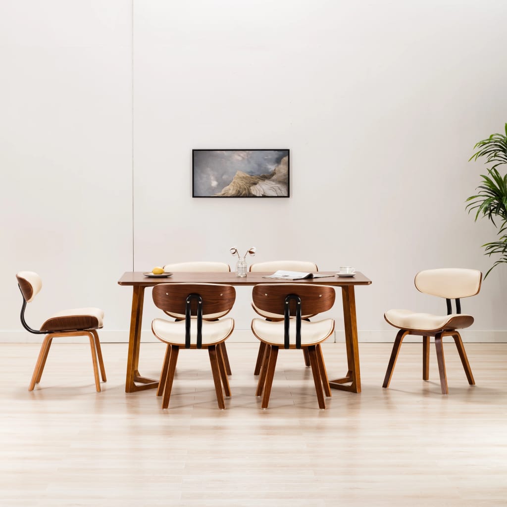 vidaXL Eetkamerstoelen 2 st gebogen hout et kunstleer