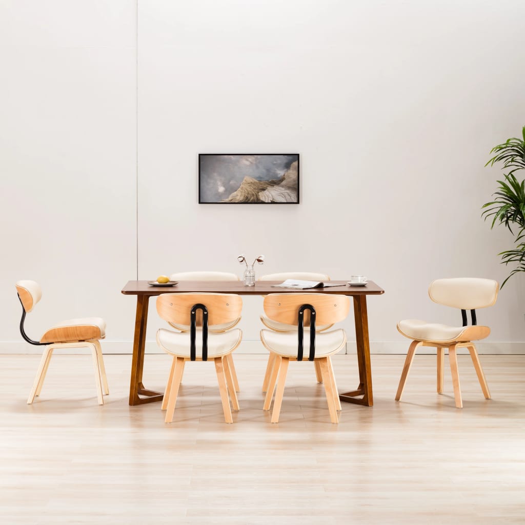 vidaXL Eetkamerstoelen 2 st gebogen hout et kunstleer
