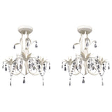 Kristallen kroonluchter met wit elegant design (3 lampen)