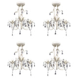 Kristallen kroonluchter met wit elegant design (3 lampen)