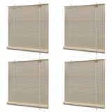 vidaXL Roller Blinds 2 pcs 120x160 cm bamboo natural