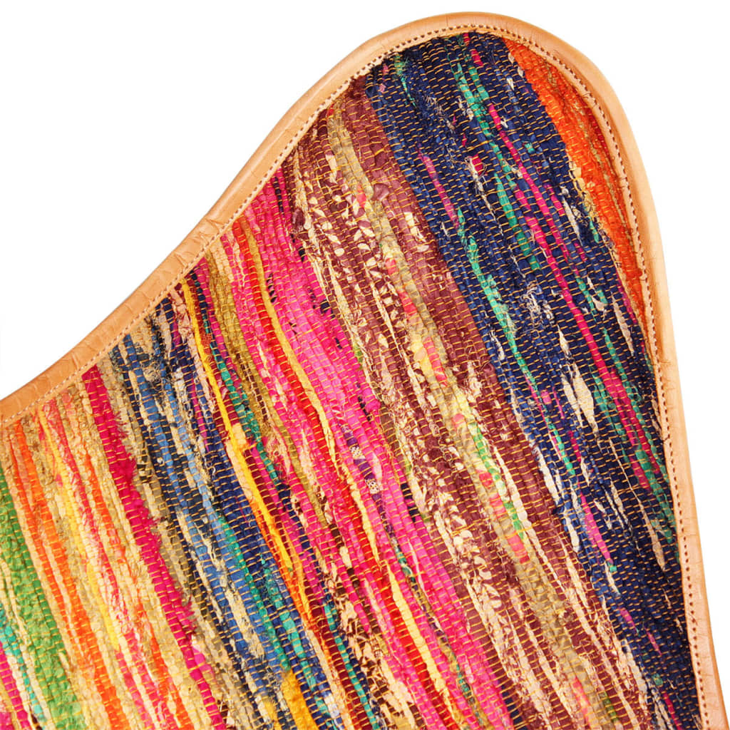 vidaXL Butterfly Chairs 2 pcs Chindi Fabric Multicolour