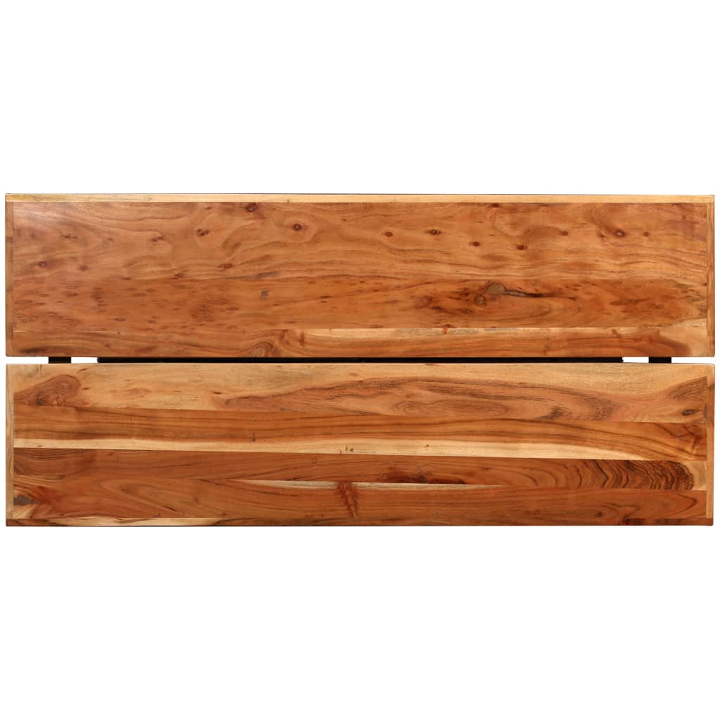 vidaXL 7-delige Barset massief hout en echt leer