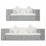 vidaXL 2-Seater Sofa Set Rattan 7-Piece