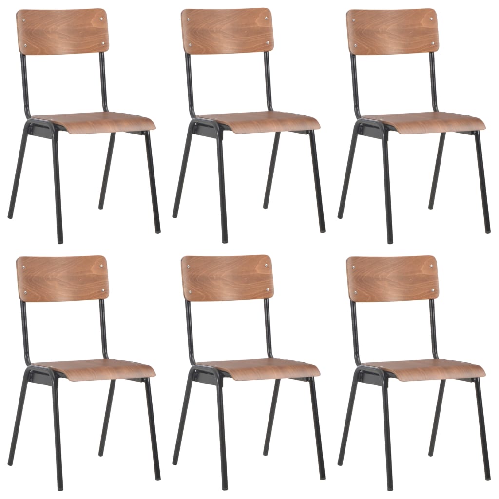 vidaXL Eetkamerstoelen 6 st multiplex marron