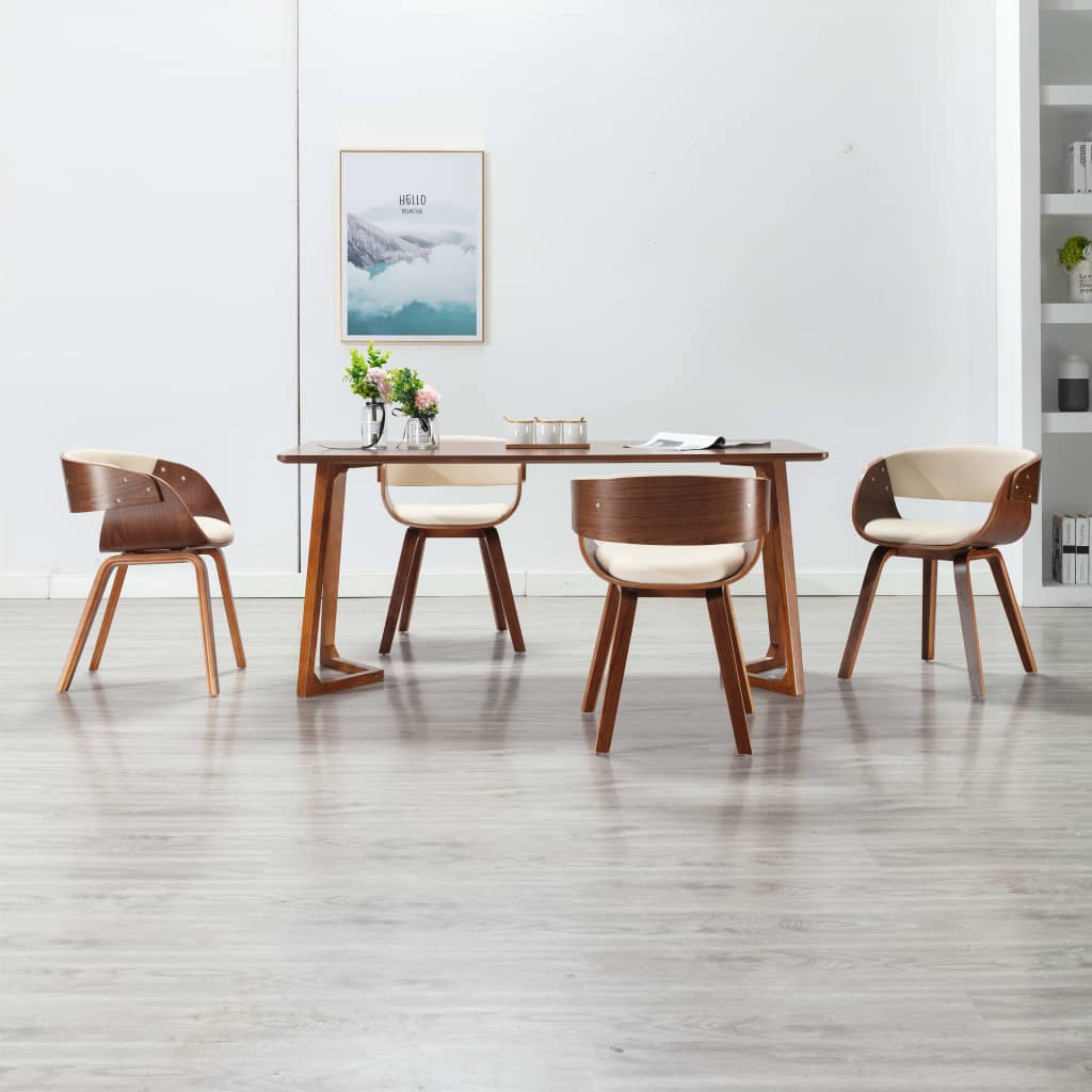 vidaXL Dining Chair Bentwood and Faux Leather