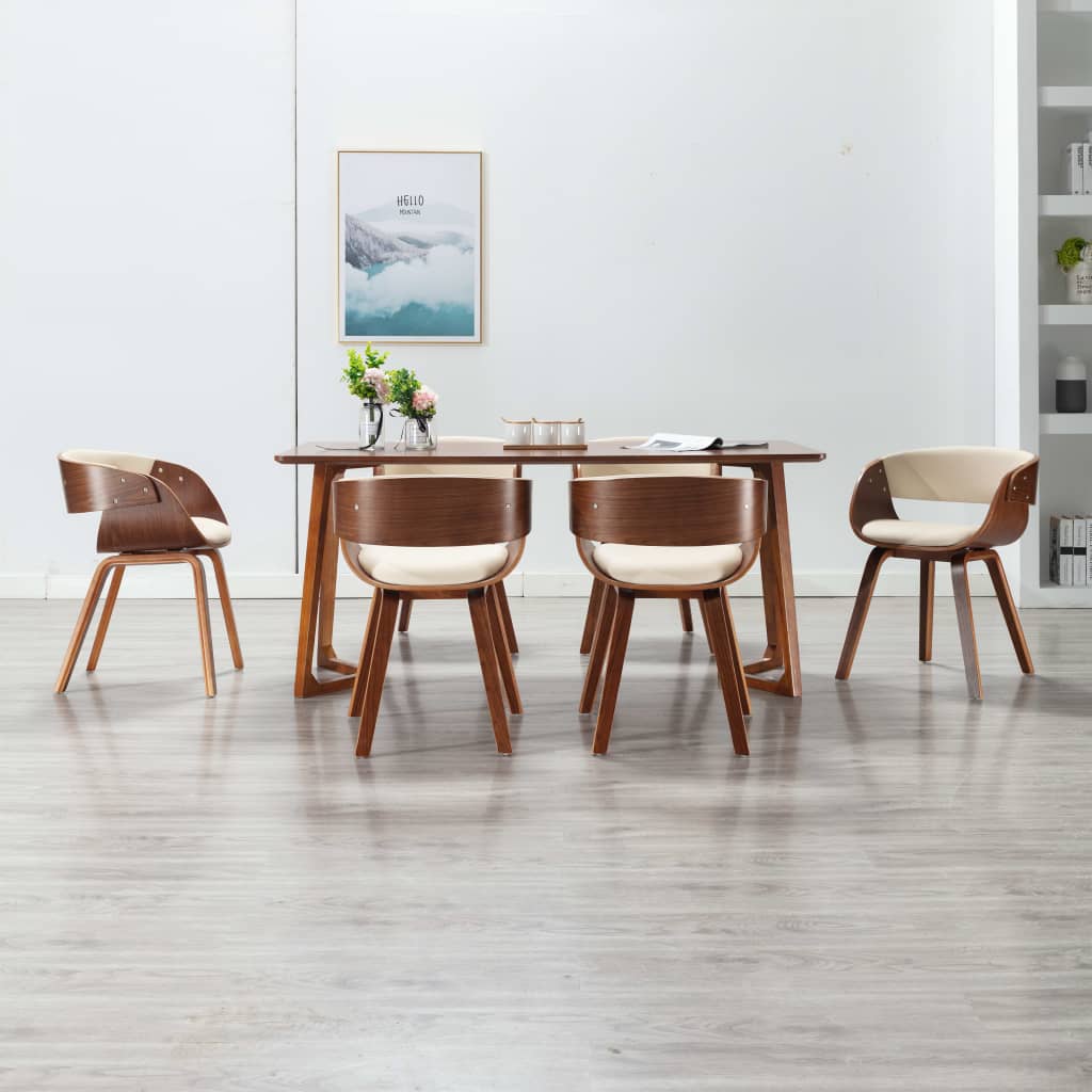 vidaXL Dining Chair Bentwood and Faux Leather
