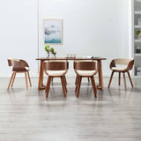 vidaXL Dining Chair Bentwood and Faux Leather