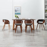vidaXL Dining Chair Bentwood and Faux Leather
