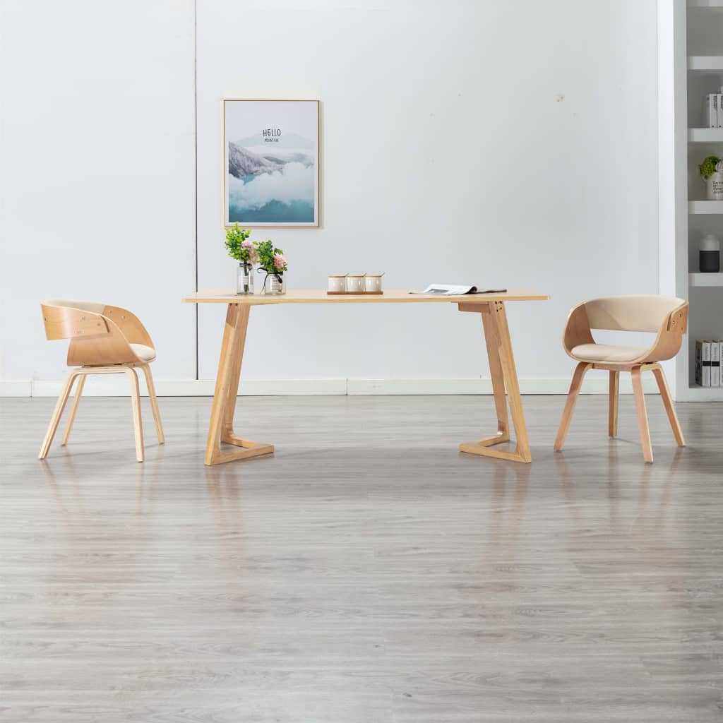 vidaXL Dining Chair Bentwood and Faux Leather