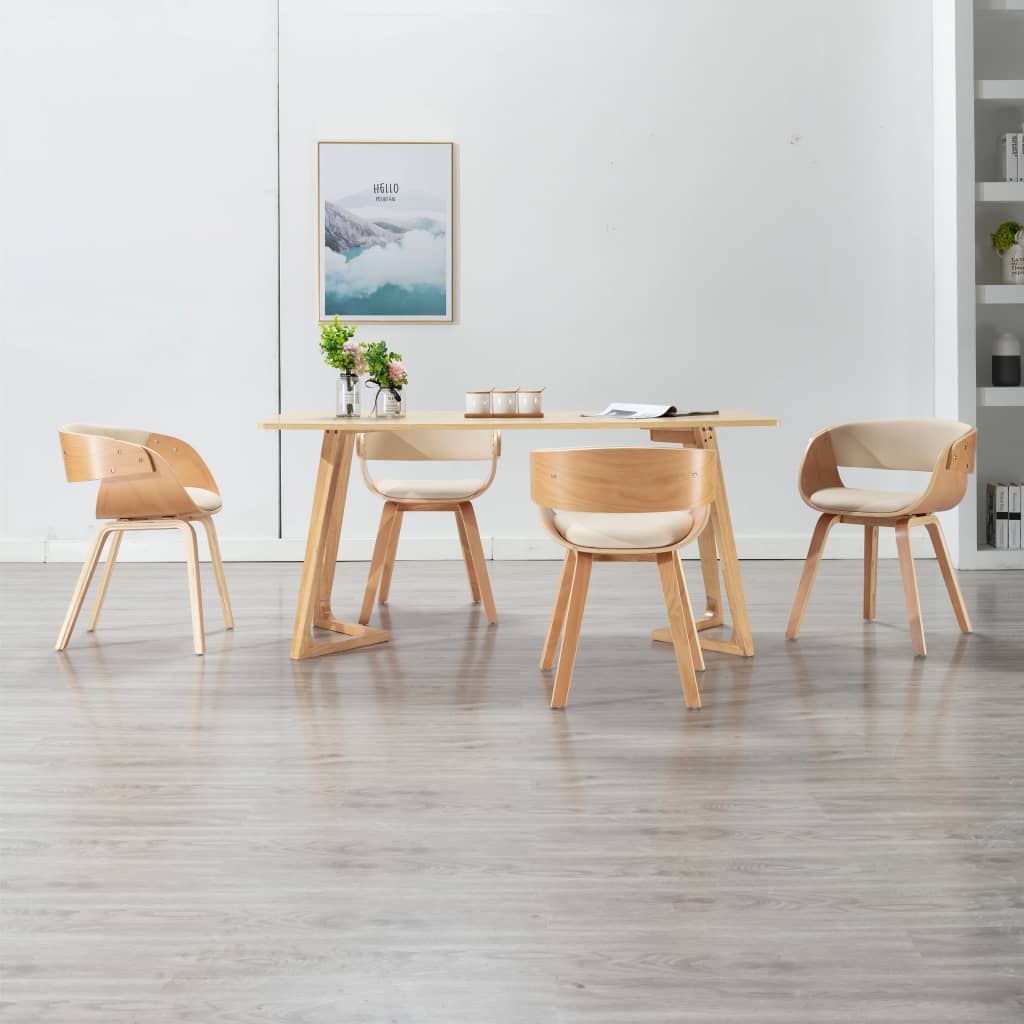 vidaXL Dining Chair Bentwood and Faux Leather